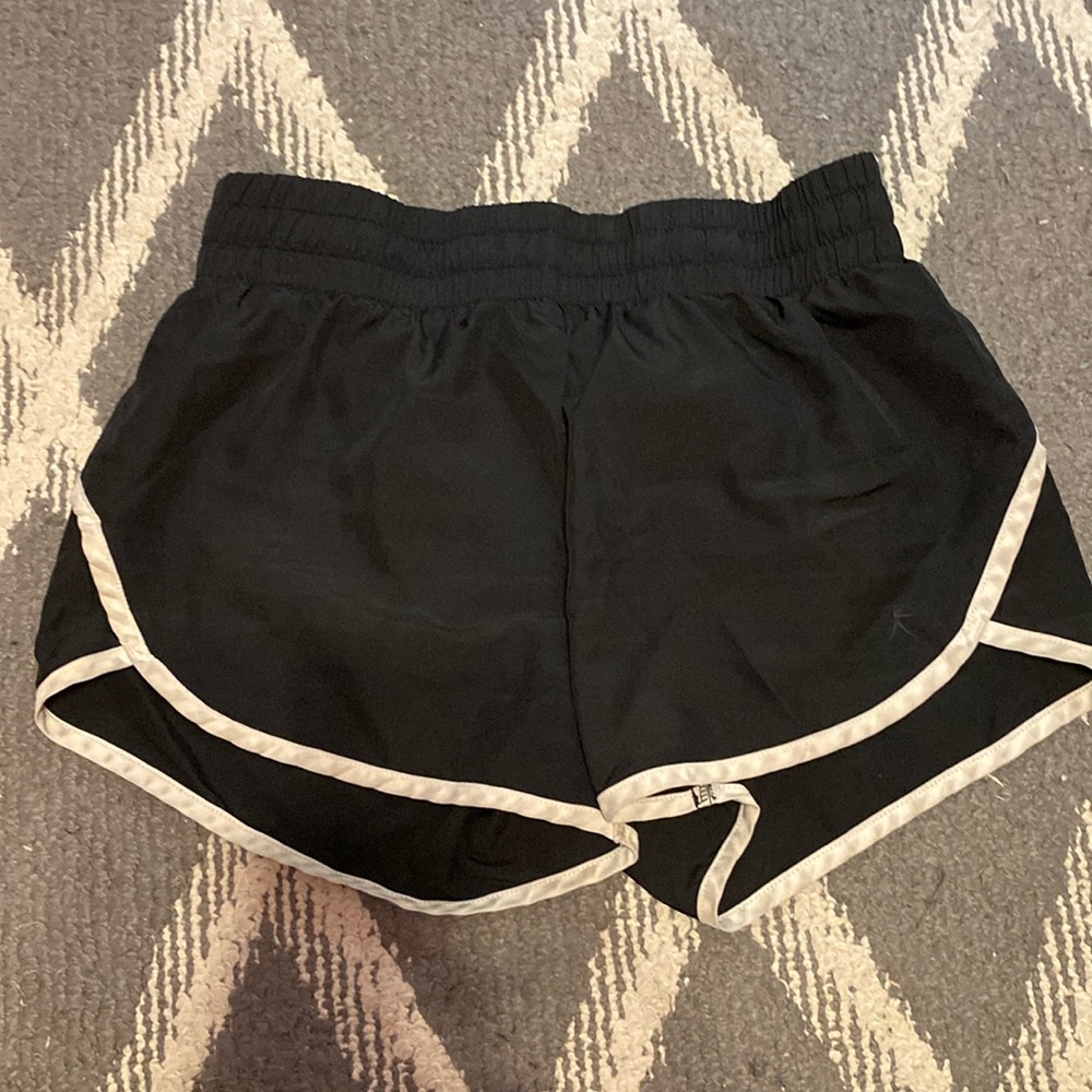 gym shorts black and white